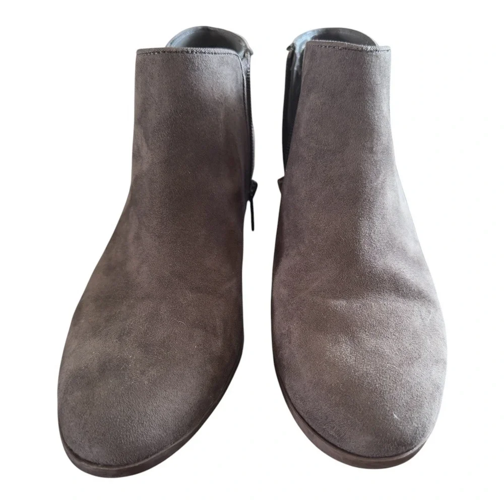 Sam‎ Edelman Circus Suede Ankle Booties Stacked Heel Gray Western Cowgirl 7.5